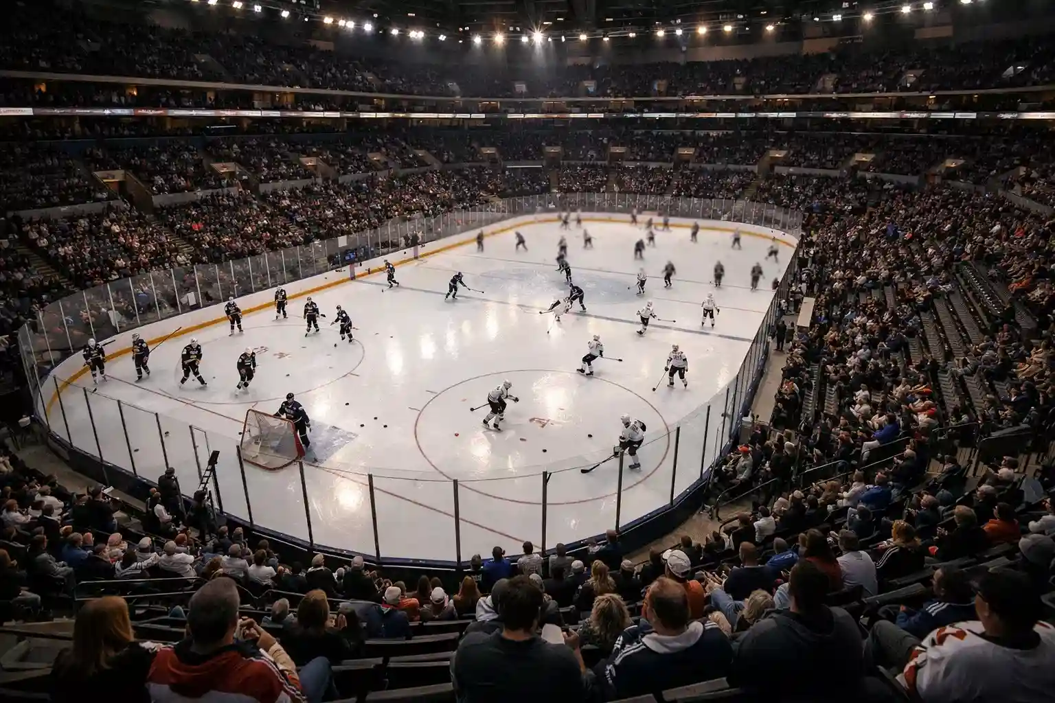 Ausverkaufte Eishockey-Arena mit begeisterten Heimfans