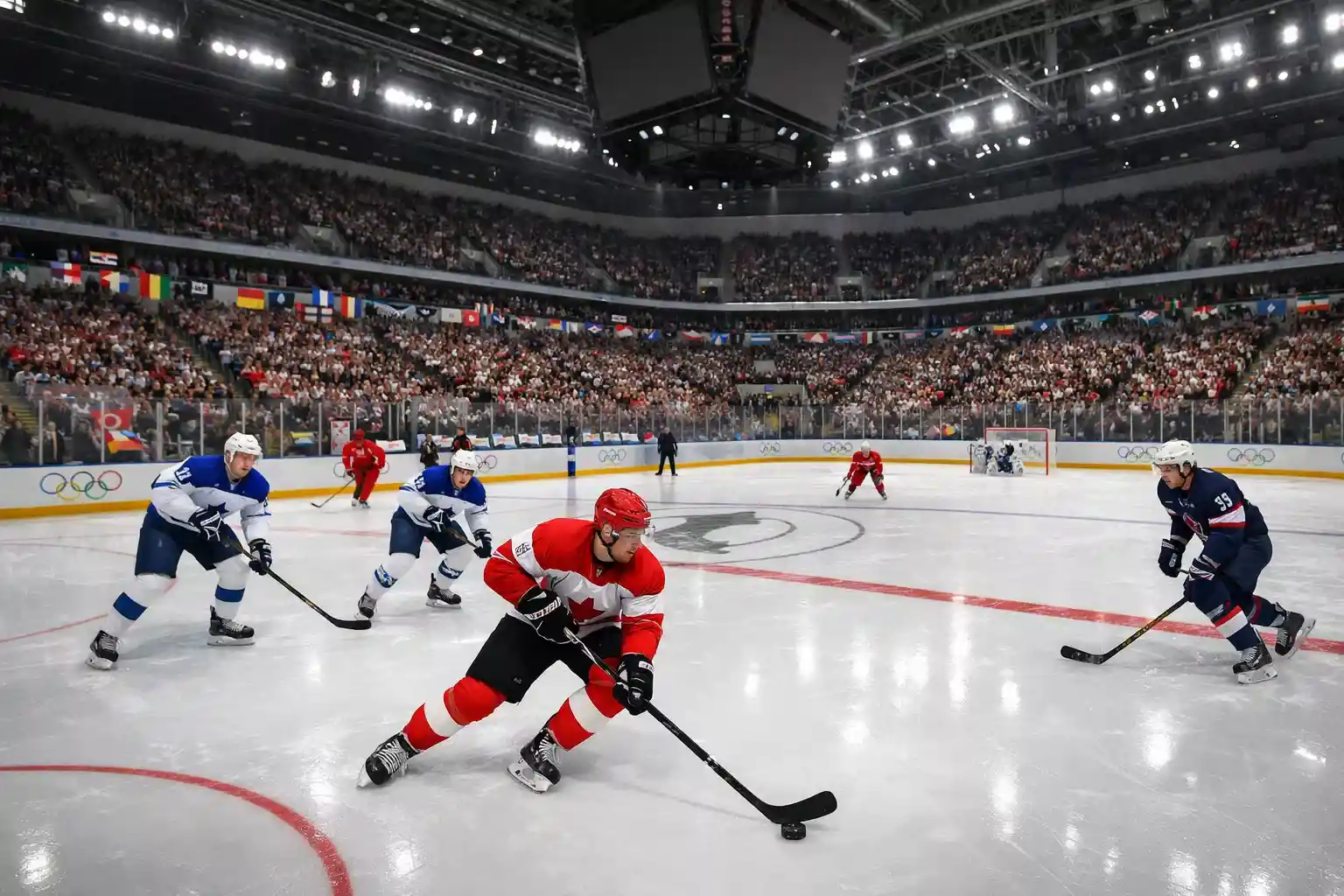 Eishockey-Match in der Schweizer National League Arena